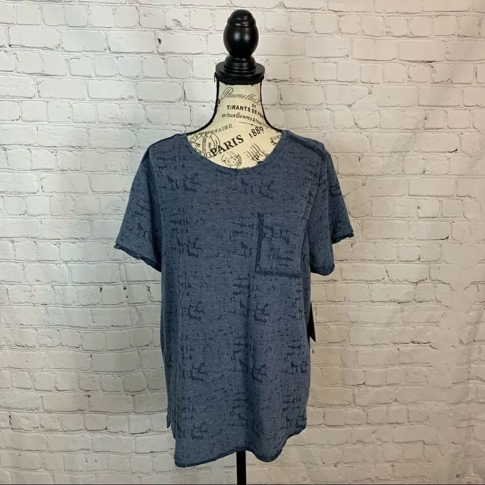 Vince Camuto Melange Jersey Pocket Tee large new with tags - Picture 3 of 10
